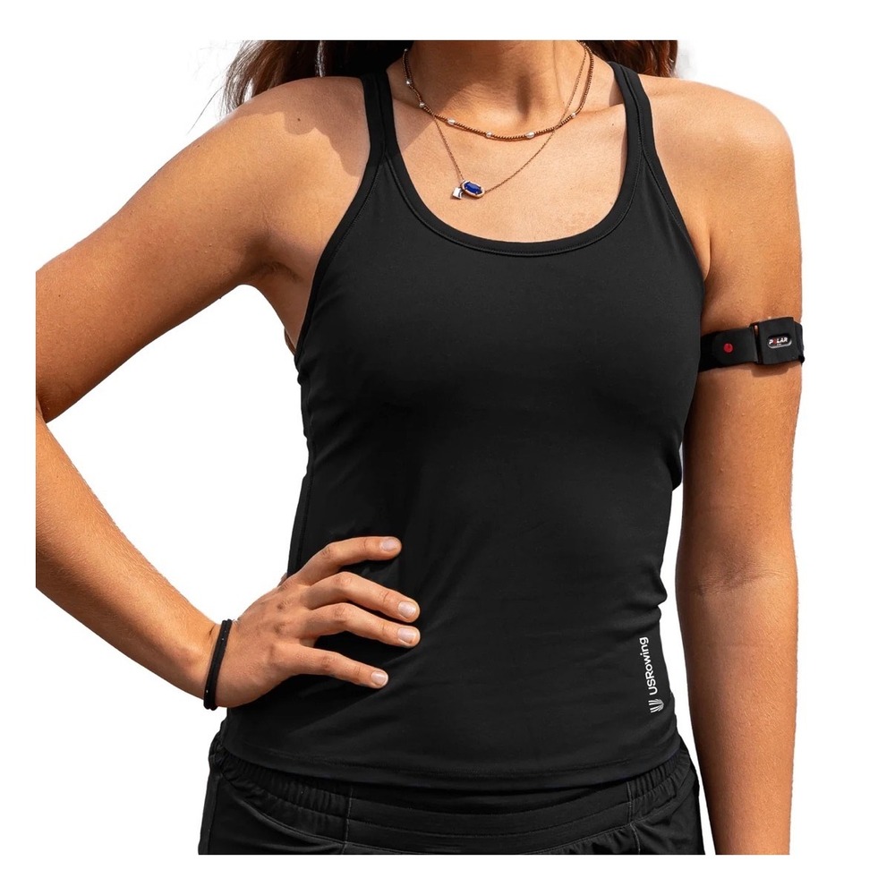 USRowing Black Racerback Athletic Workout Tank Top S Sporty Spice Running Luxury